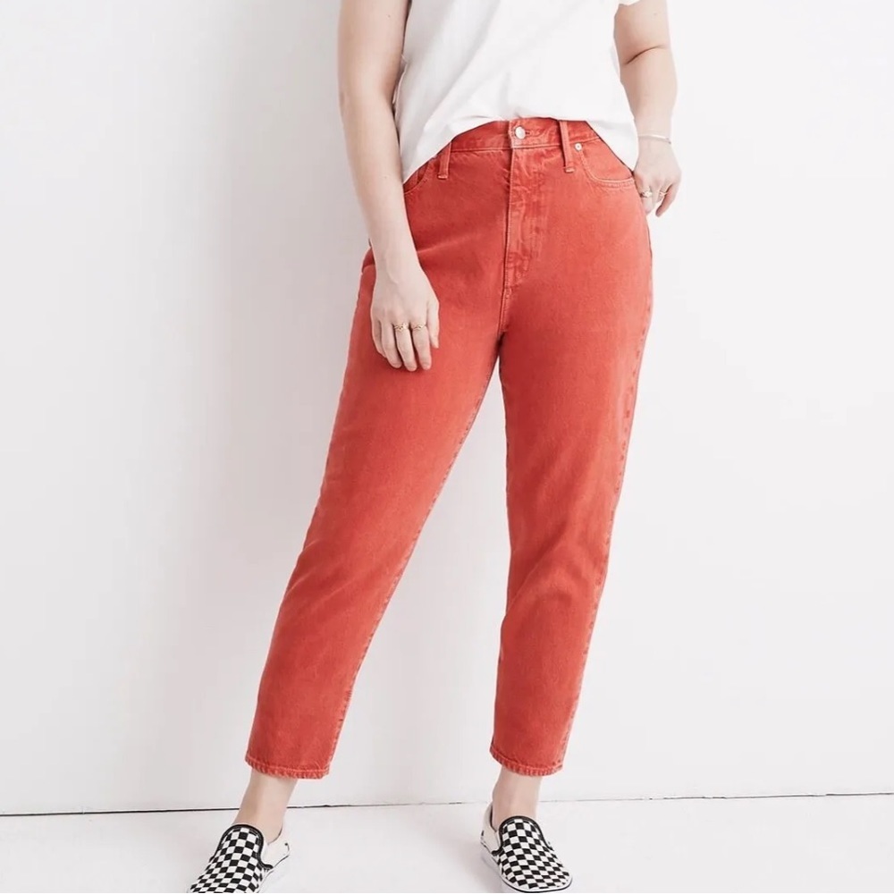 Madewell The Momjean: Garment-Dyed Edition Enamel Red
